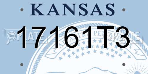 17161T3 Kansas License Plate