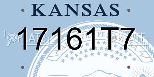17161T7 Kansas License Plate