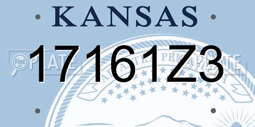 17161Z3 Kansas License Plate
