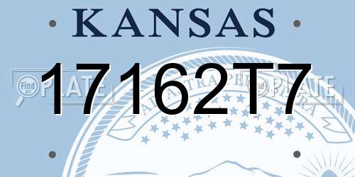 17162T7 Kansas License Plate