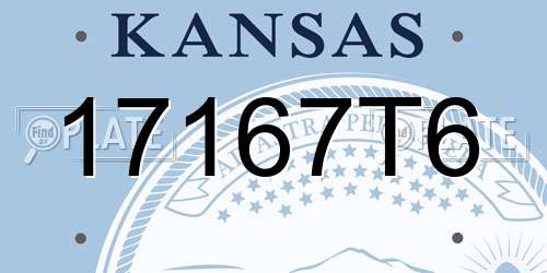 17167T6 Kansas License Plate