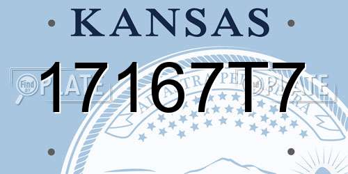 17167T7 Kansas License Plate