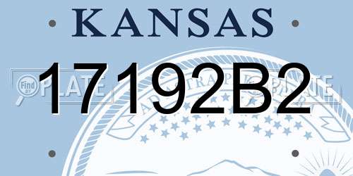 17192B2 Kansas License Plate