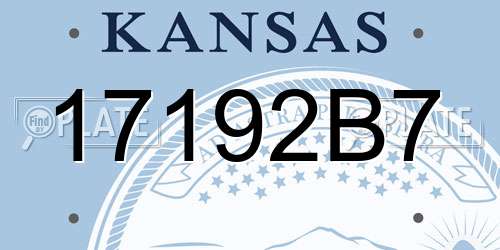 17192B7 Kansas License Plate