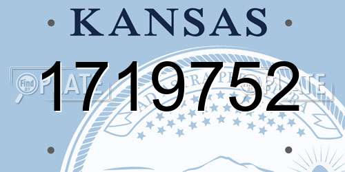 1719752 Kansas License Plate