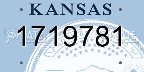 1719781 Kansas License Plate