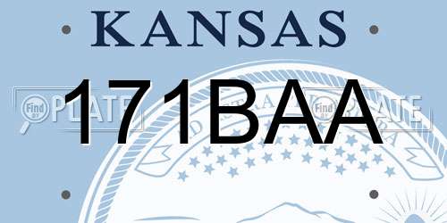 171BAA Kansas License Plate