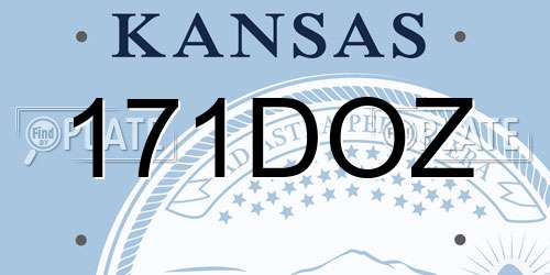 171DOZ Kansas License Plate