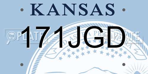 171JGD Kansas License Plate
