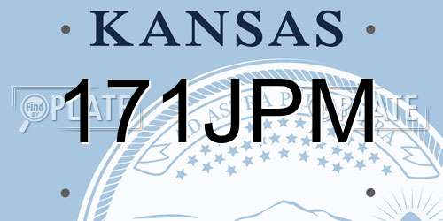 171JPM Kansas License Plate