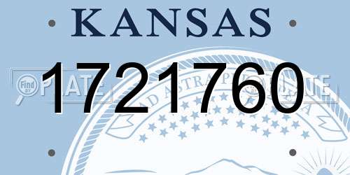 1721760 Kansas License Plate
