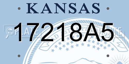 17218A5 Kansas License Plate