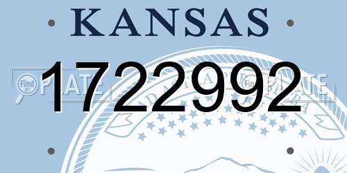 1722992 Kansas License Plate