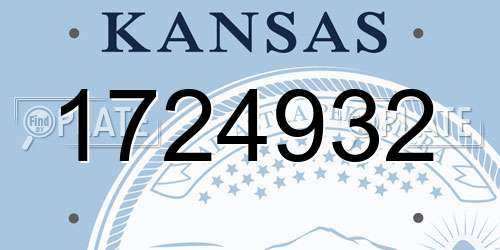 1724932 Kansas License Plate