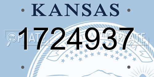1724937 Kansas License Plate