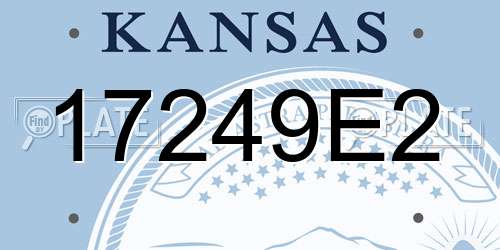 17249E2 Kansas License Plate