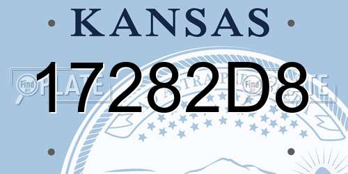 17282D8 Kansas License Plate