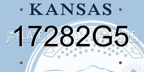 17282G5 Kansas License Plate