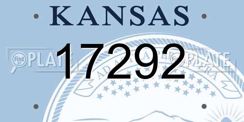 17292 Kansas License Plate