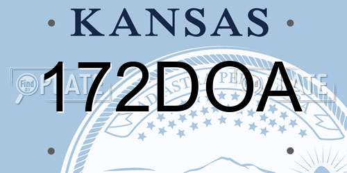 172DOA Kansas License Plate