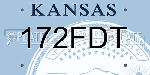 172FDT Kansas License Plate