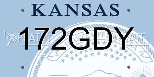 172GDY Kansas License Plate