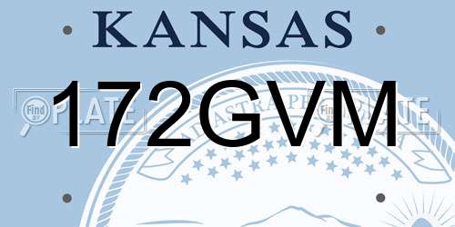 172GVM Kansas License Plate