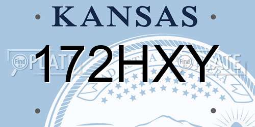172HXY Kansas License Plate