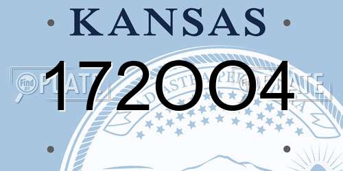 172OO4 Kansas License Plate