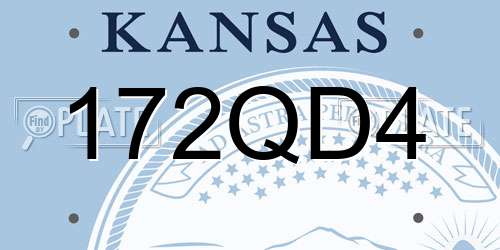 172QD4 Kansas License Plate