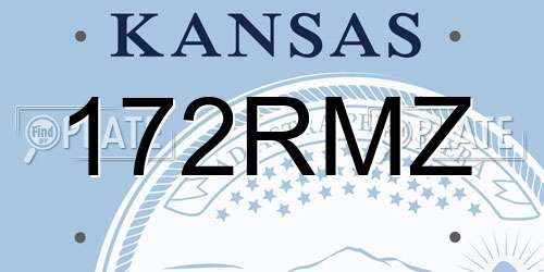 172RMZ Kansas License Plate