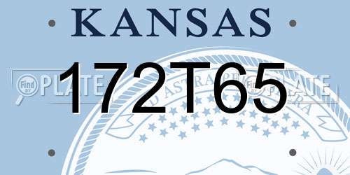 172T65 Kansas License Plate