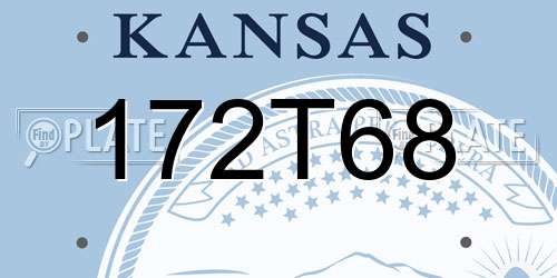 172T68 Kansas License Plate