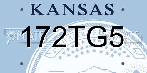 172TG5 Kansas License Plate