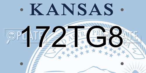 172TG8 Kansas License Plate