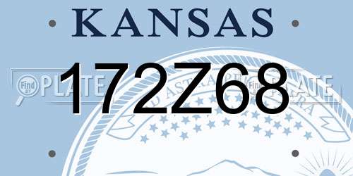 172Z68 Kansas License Plate