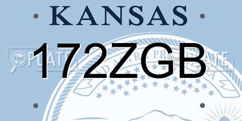 172ZGB Kansas License Plate