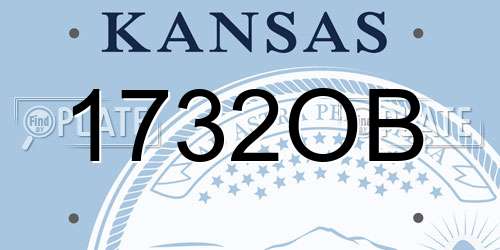 1732OB Kansas License Plate
