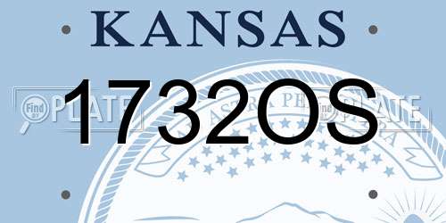 1732OS Kansas License Plate