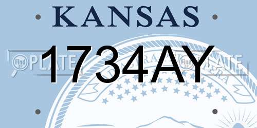 1734AY Kansas License Plate