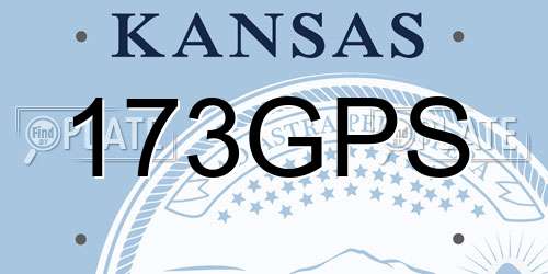 173GPS Kansas License Plate