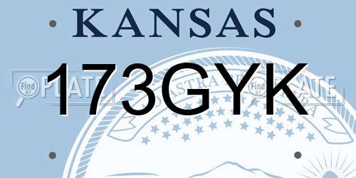 173GYK Kansas License Plate