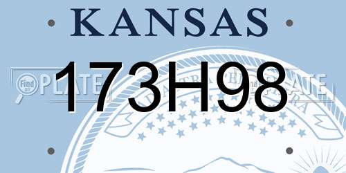 173H98 Kansas License Plate