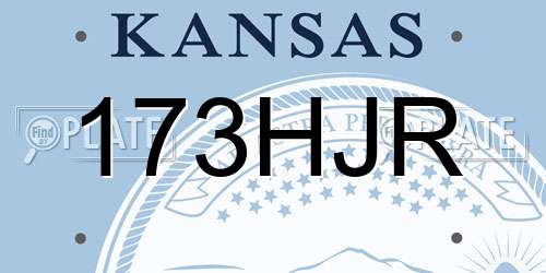173HJR Kansas License Plate