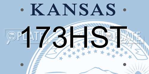 173HST Kansas License Plate