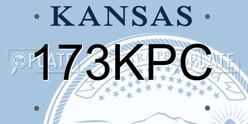 173KPC Kansas License Plate