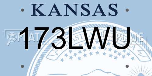 173LWU Kansas License Plate