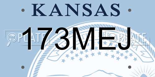 173MEJ Kansas License Plate