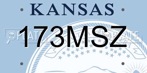 173MSZ Kansas License Plate