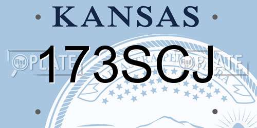173SCJ Kansas License Plate